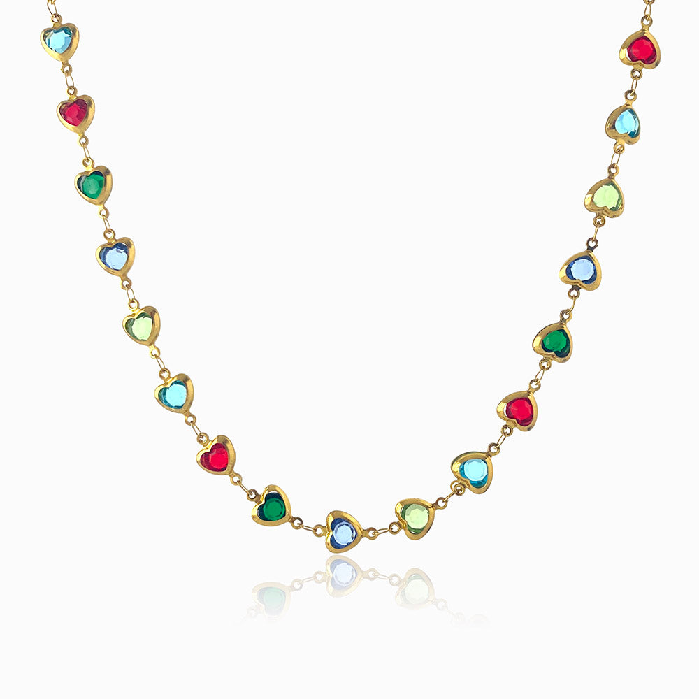 Colar com Corações CL1987 - Aço Inox