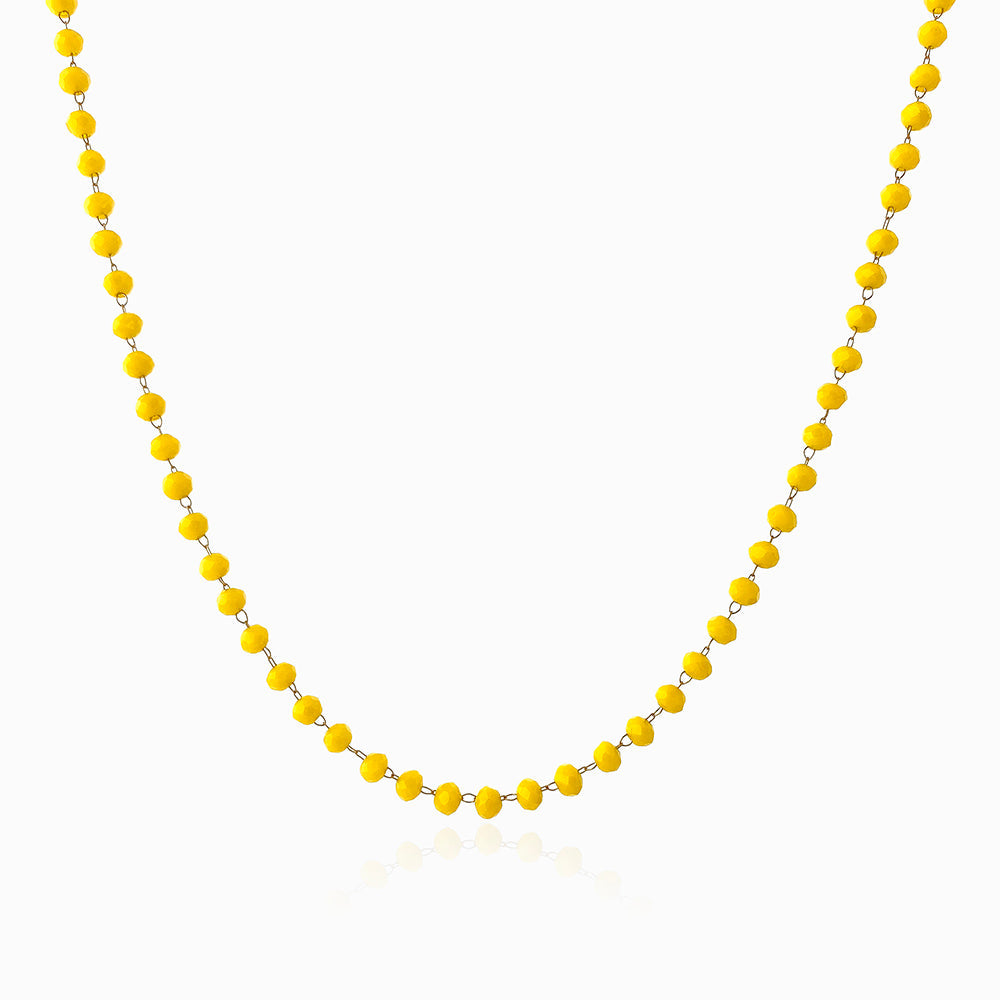 Colar com Cristal Amarelo CL1971 - Aço Inox