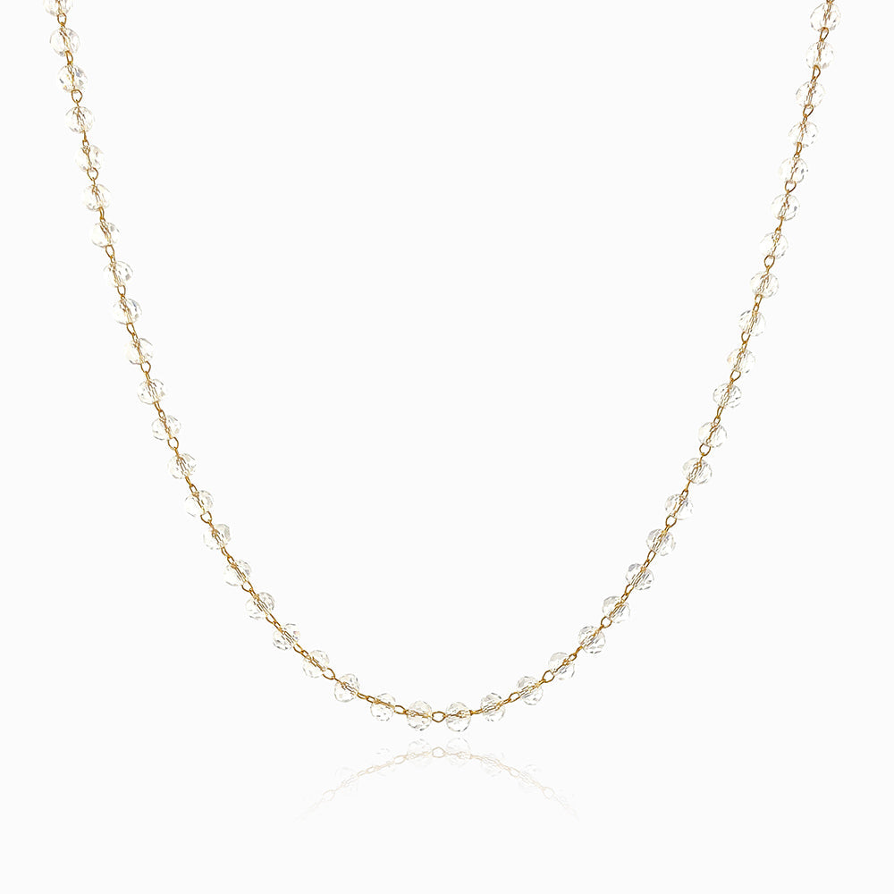 Colar com Cristal Transparente CL1981 - Aço Inox