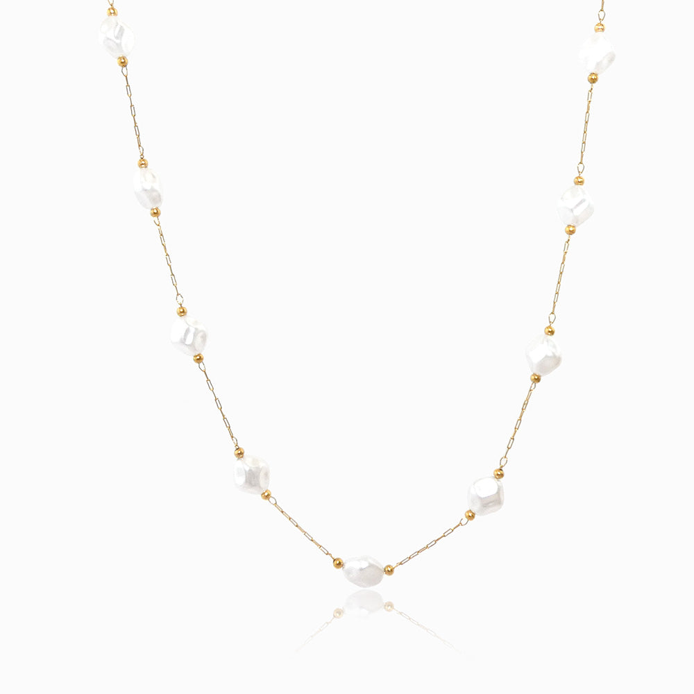 Colar com Pérolas Barrocas CL1882 - Aço Inox