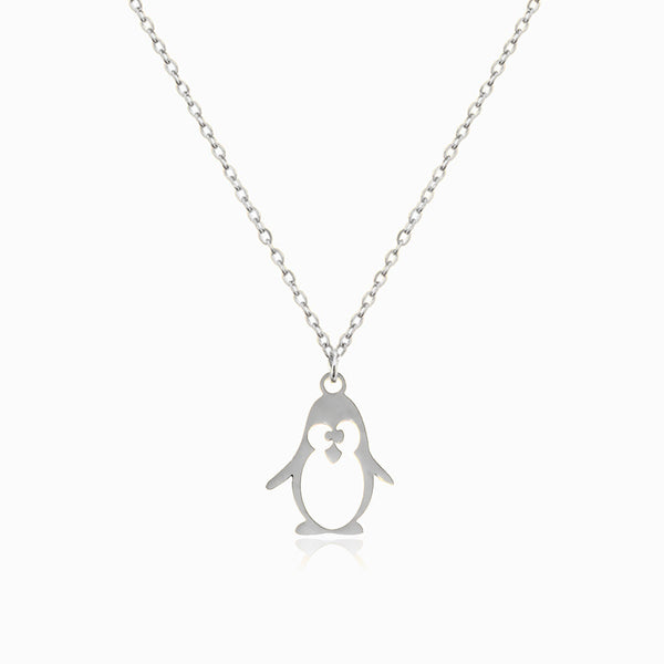 Colar para Criança Pinguim CL1690 - Aço Inox Prateado