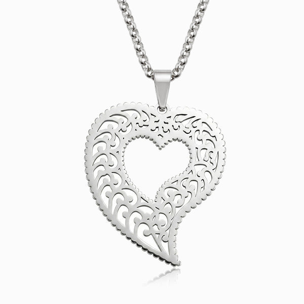Colar Coração de Viana CL0112 - Aço Inox Prateado