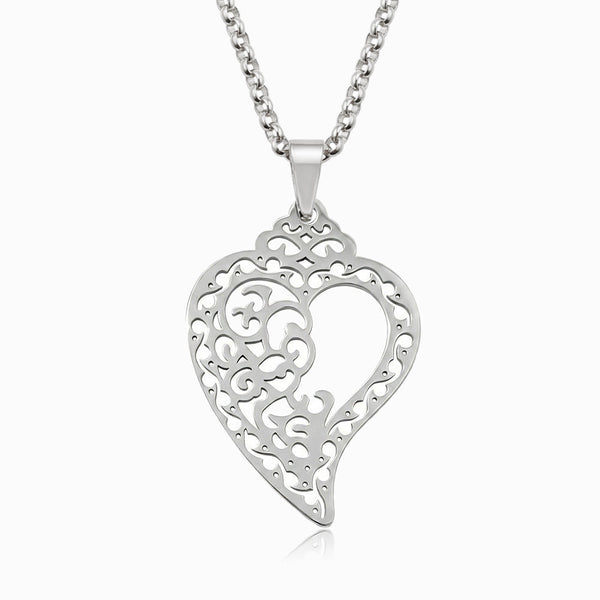 Colar Coração de Viana CL0113 - Aço Inox