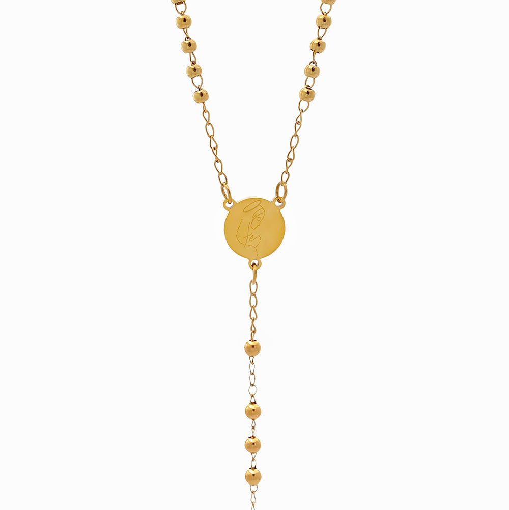 Colar Rosário CL2057- Aço Inox Dourado