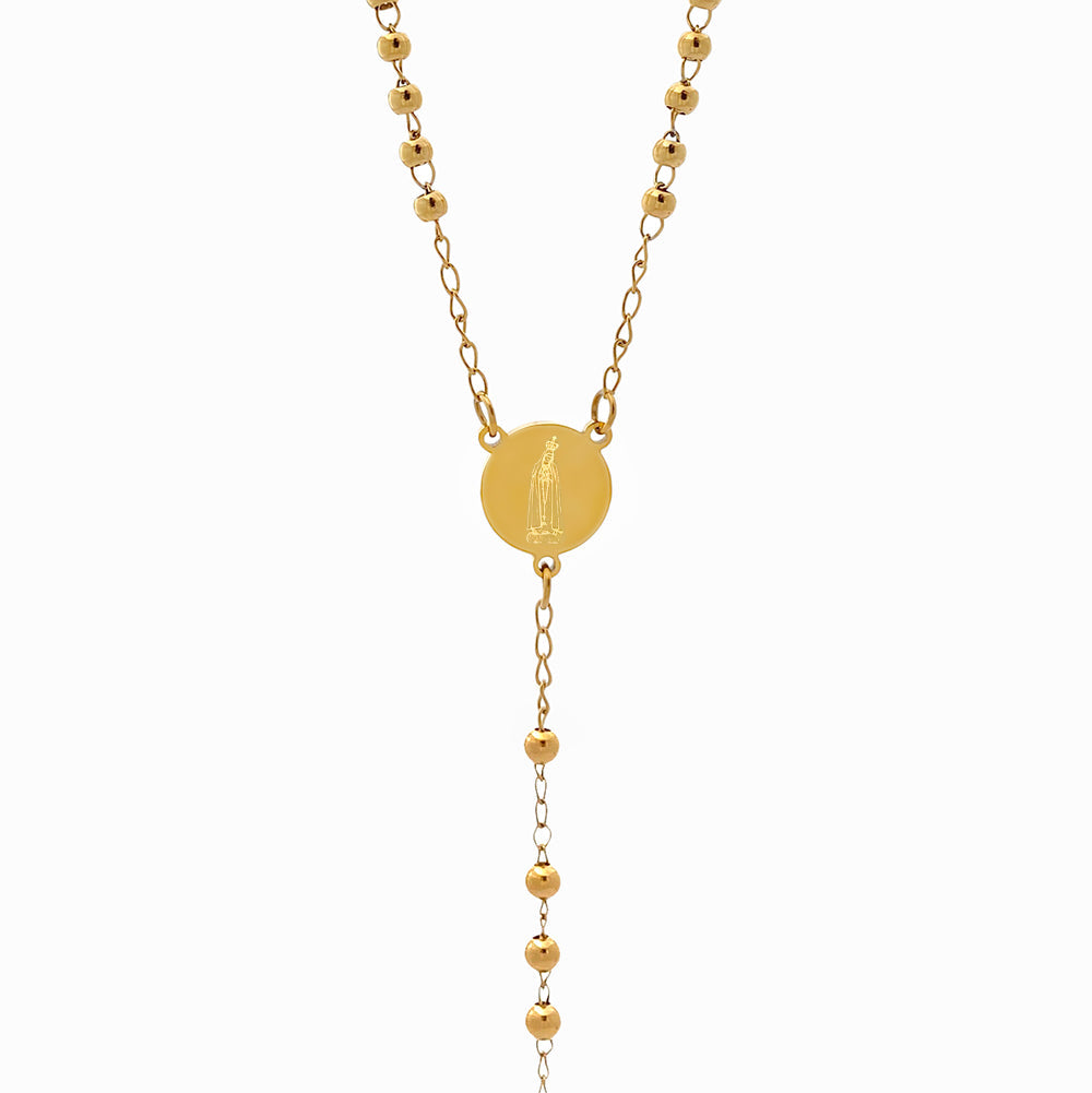 Colar Rosário CL2062- Aço Inox Dourado