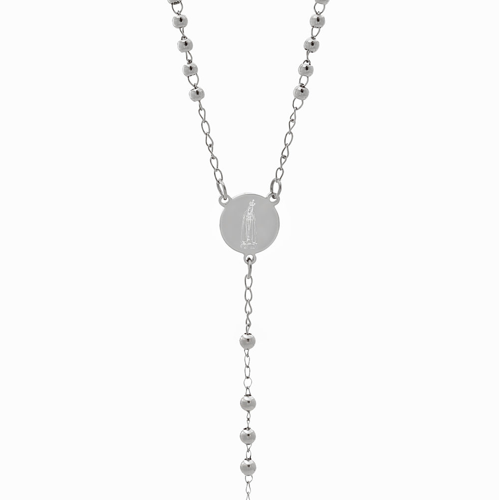 Colar Rosário CL2062- Aço Inox Prateado