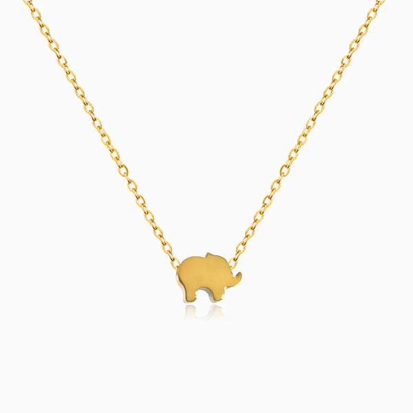 Colar Minimalista Elefante CL1837 - Aço Inox Dourado