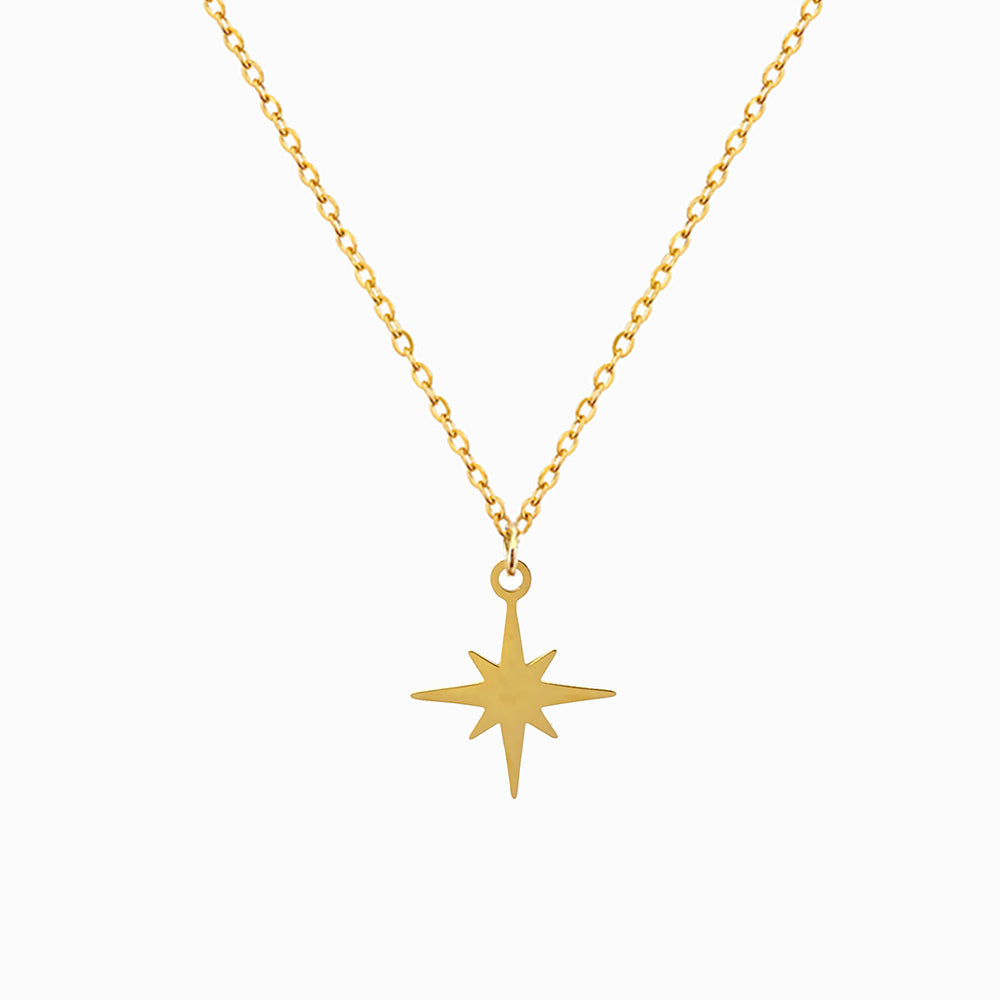 Colar Minimalista Estrela CL1941 - Aço Inox Dourado