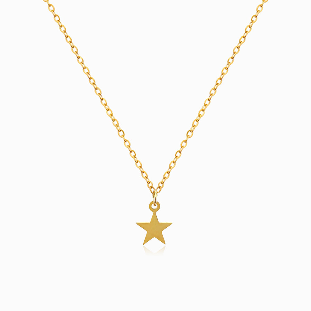 Colar Minimalista Estrela CL1942 - Aço Inox Dourado