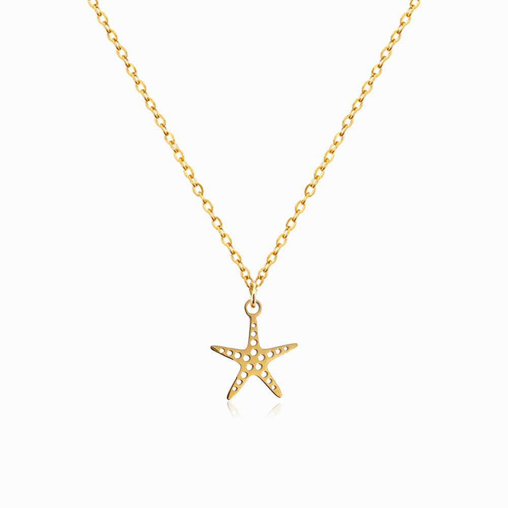 Colar Estrela do Mar CL0053 - Aço Inox Dourado
