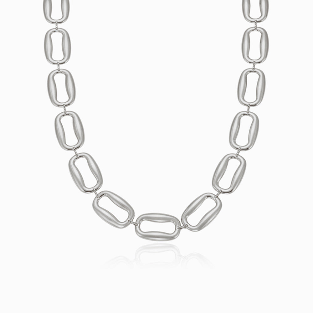 Colar Geométrico Extravagante CL1912 - Aço Inox Prateado