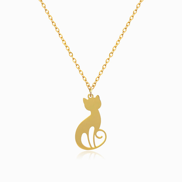 Colar Gato CL1943 - Aço Inox Dourado