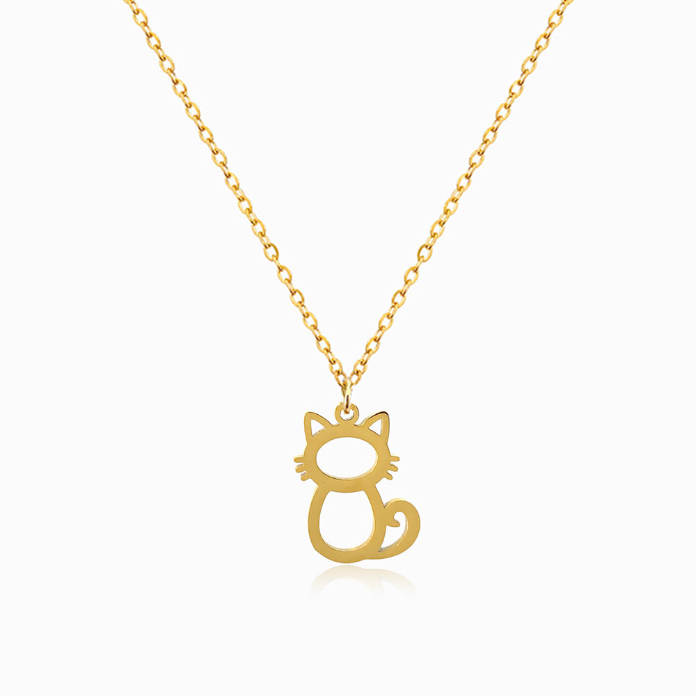 Colar Gato CL1946 - Aço Inox Dourado