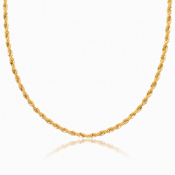Colar Minimalista Malha Torcida 2mm CL1863 - Aço Inox Dourado
