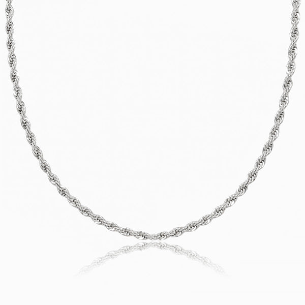 Colar Minimalista Malha Torcida 2mm CL1863 - Aço Inox Prateado
