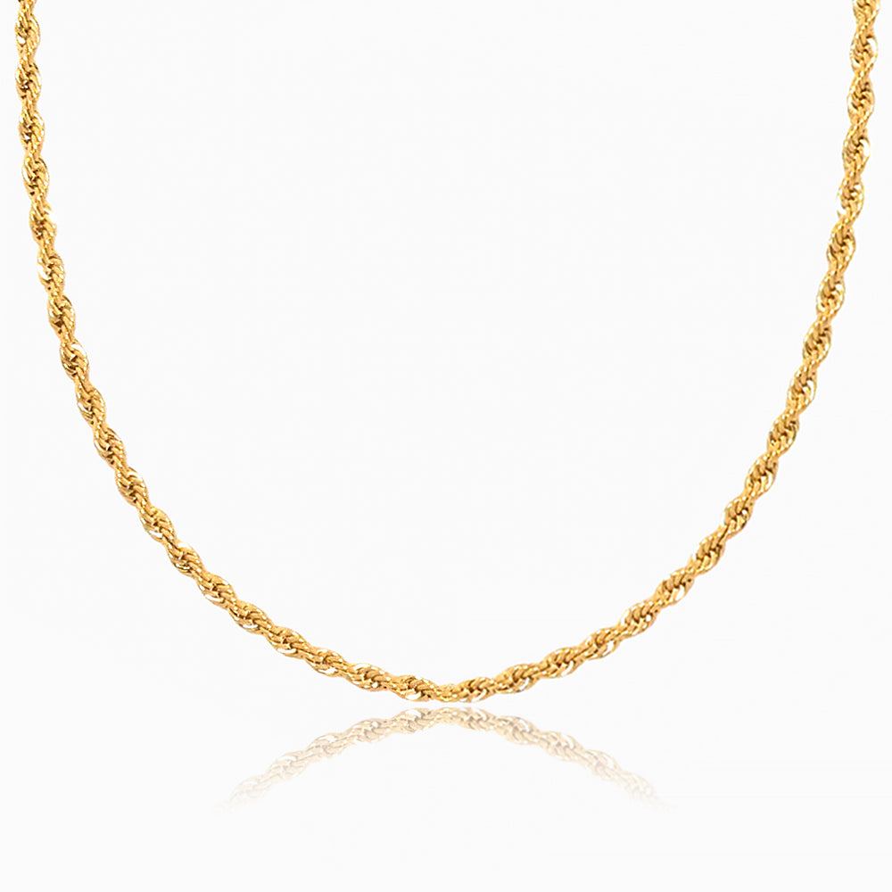 Colar Minimalista Malha Torcida 3mm CL1864 - Aço Inox Dourado