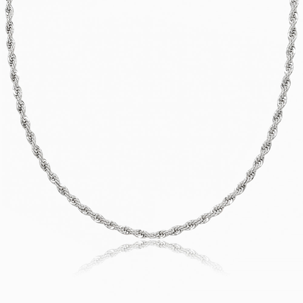 Colar Minimalista Malha Torcida 3mm CL1864 - Aço Inox Prateado