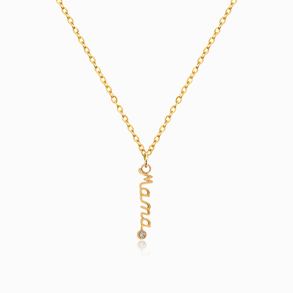Colar Adoro-te Mama CL0048 - Aço Inox Dourado
