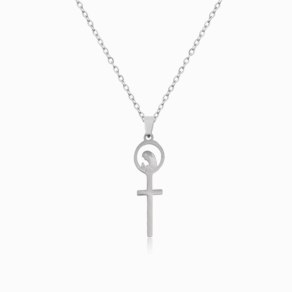 Colar Nossa Senhora CL1860 - Aço Inox Prateado