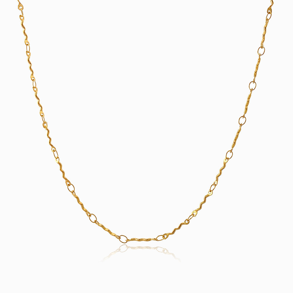 Colar Ondas CL1934 - Aço Inox Dourado