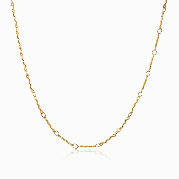 Colar Ondas CL1934 - Aço Inox Dourado