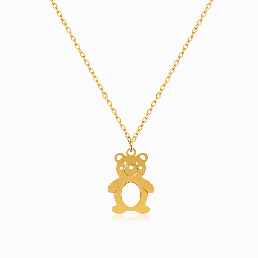 Colar para Criança Urso CL1687 - Aço Inox Dourado