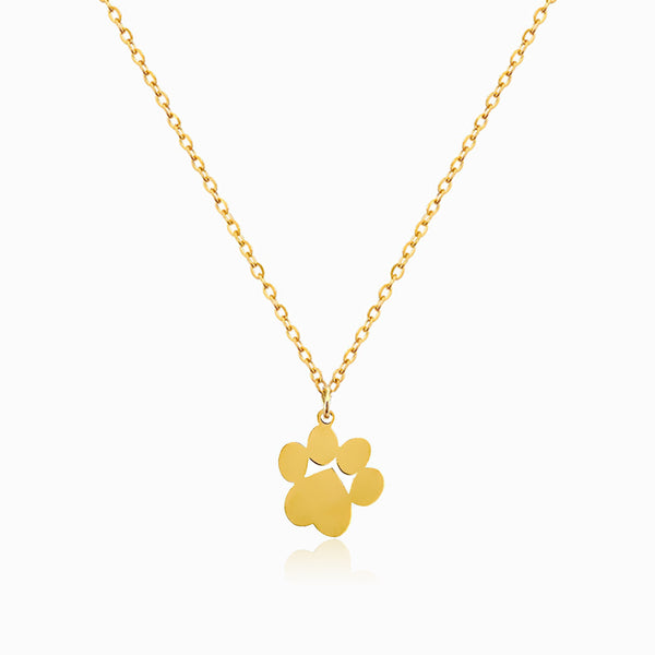 Colar com Pata do Gato CL1626 - Aço Inox Dourado