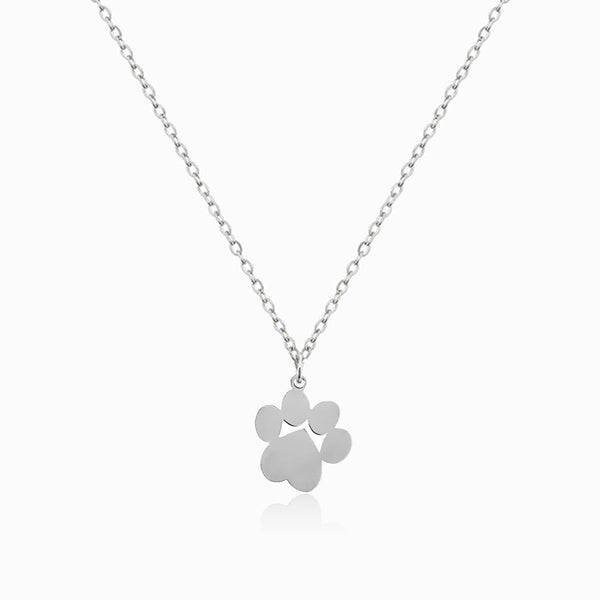 Colar com Pata de Gato CL1626 - Aço Inox Prateado