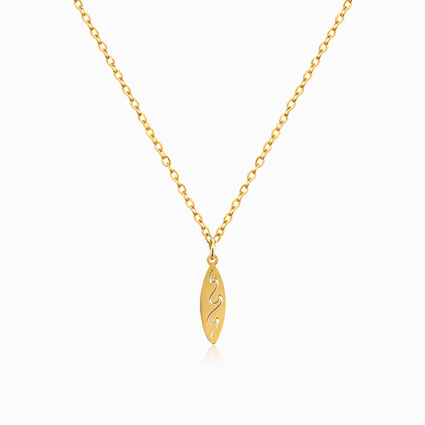 Colar Prancha de Surf CL0049 - Aço Inox Dourado