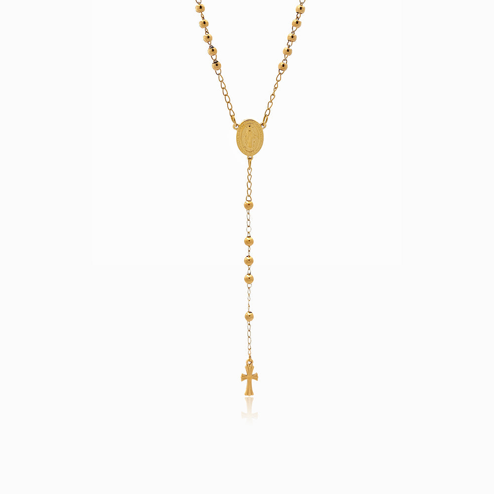 Colar Rosário CL2052 - Aço Inox Dourado