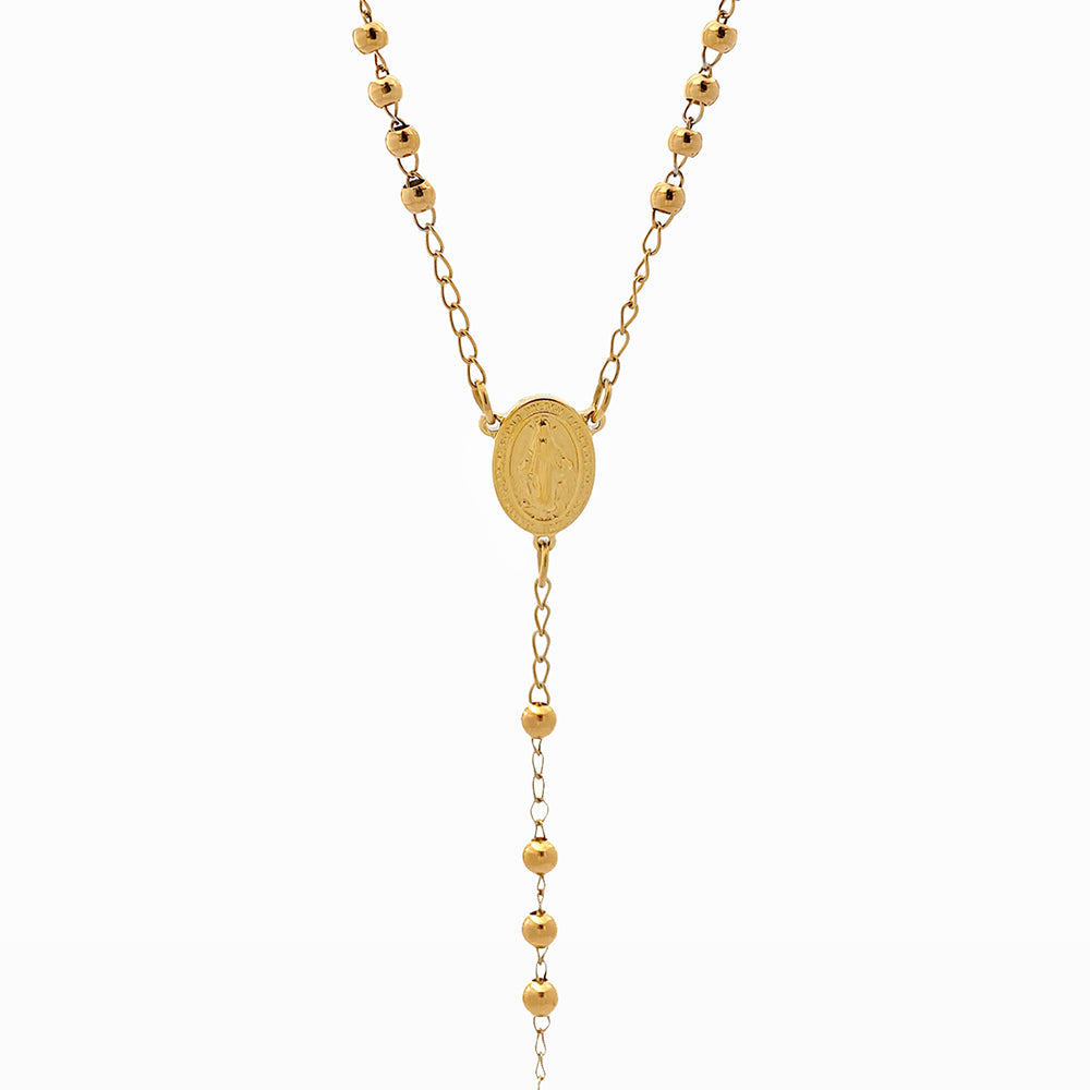 Colar Rosário CL2052 - Aço Inox Dourado