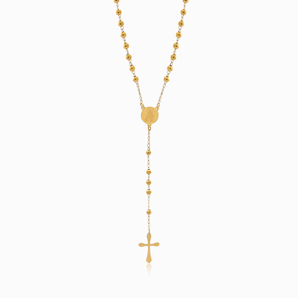 Colar Rosário CL2055 - Aço Inox Dourado