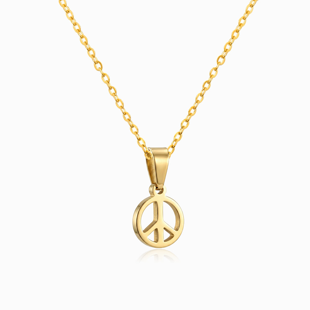 Colar Símbolo da Paz CL0123 - Aço Inox Dourado