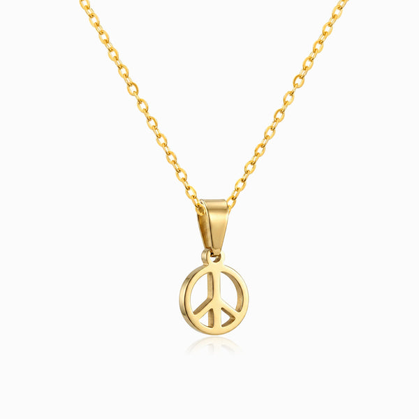 Colar Símbolo da Paz CL0123 - Aço Inox Dourado