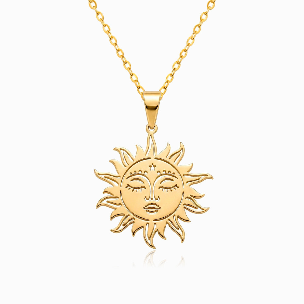 Colar Sol CL0126 - Aço Inox Dourado