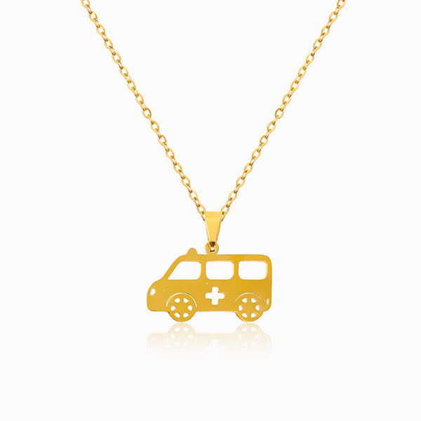 Colar Ambulância CL1527 - Aço Inox Dourado