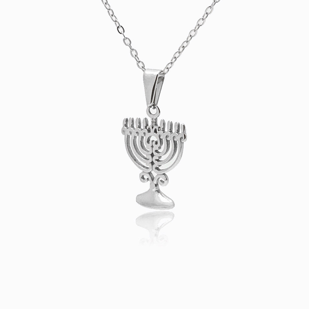 Colar Candelabro CL1085 - Aço Inox Prateado