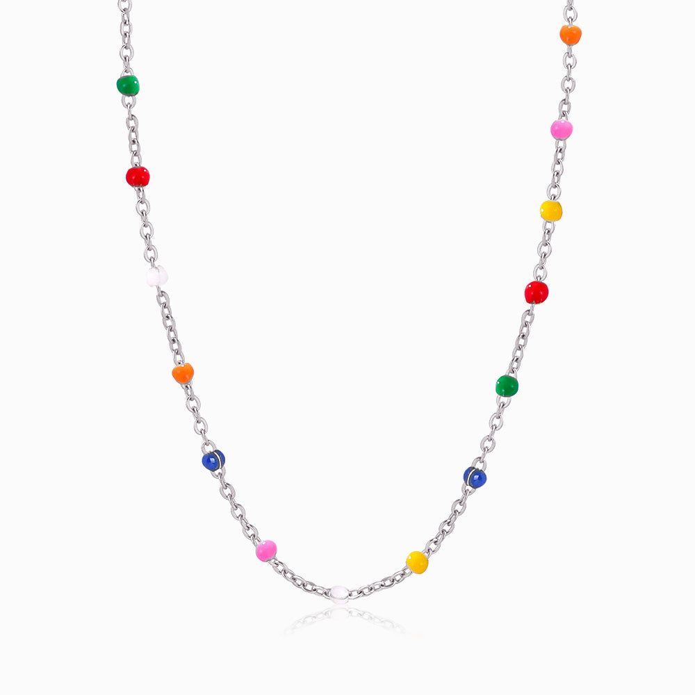 Colar Colorido 2mm CL1557 - Aço Inox Prateado