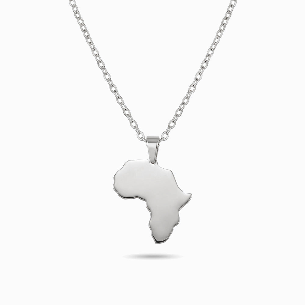 Colar Continente África CL0698P-SFE004 - Aço Inox