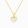 Colar Coração CL1072 - Aço Inox Dourado com Madrepérola