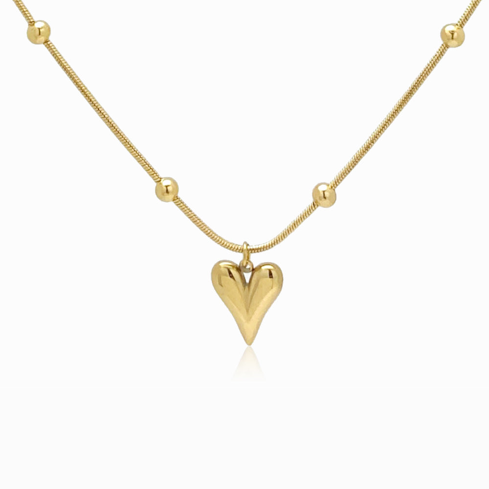 Colar Coração CL3005 - Aço Inox Dourado