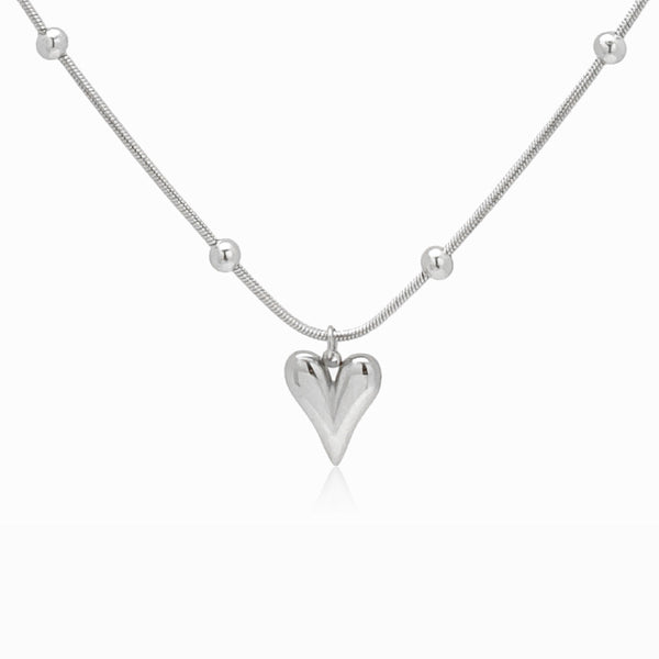 Colar Coração CL3005 - Aço Inox Prateado