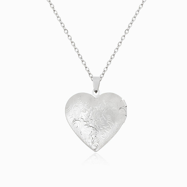 Colar Coração Porta-foto CL1542 - Aço Inox Prateado
