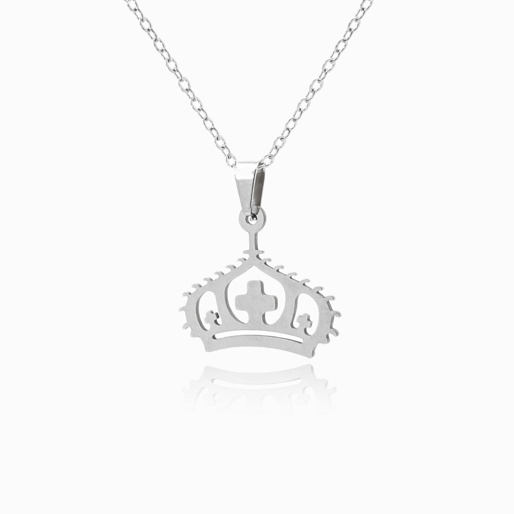 Colar Coroa CL1056 - Aço Inox Prateado