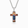 Colar Cruz Jesus Cristo Espirito Santo CL0681D-MBE015 - Aço Inox