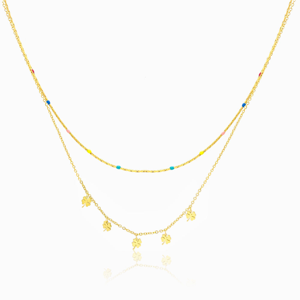 Colar Trevo CL3024 - Aço Inox Dourado