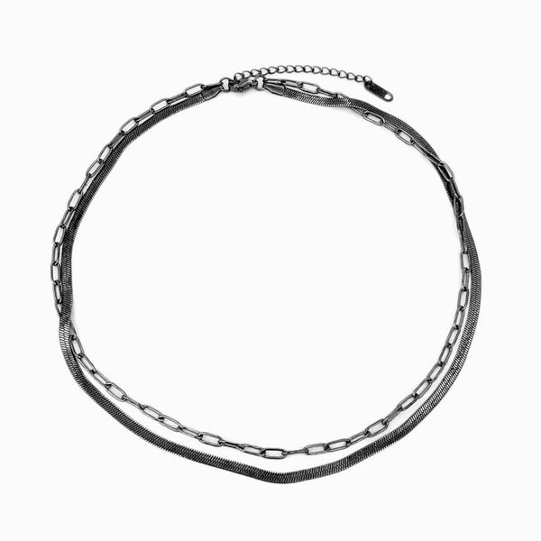 Colar Duplo CL1001 - Aço Inox