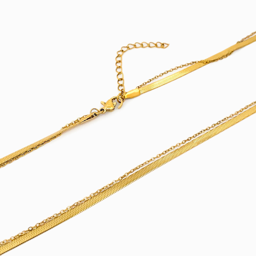 Detalhes de Colar Duplo CL2021 - Aço Inox