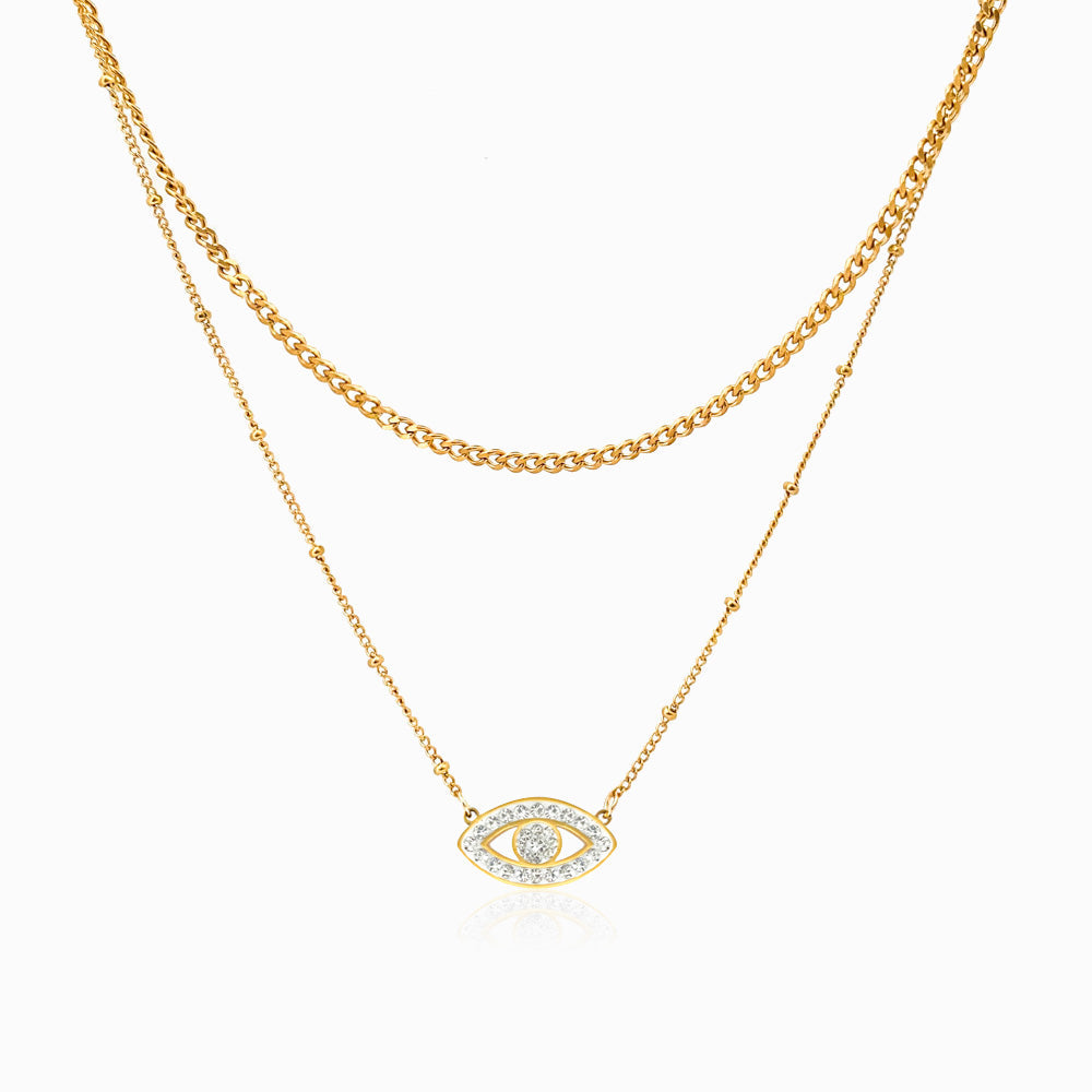 Colar Duplo Olho Turco CL1528