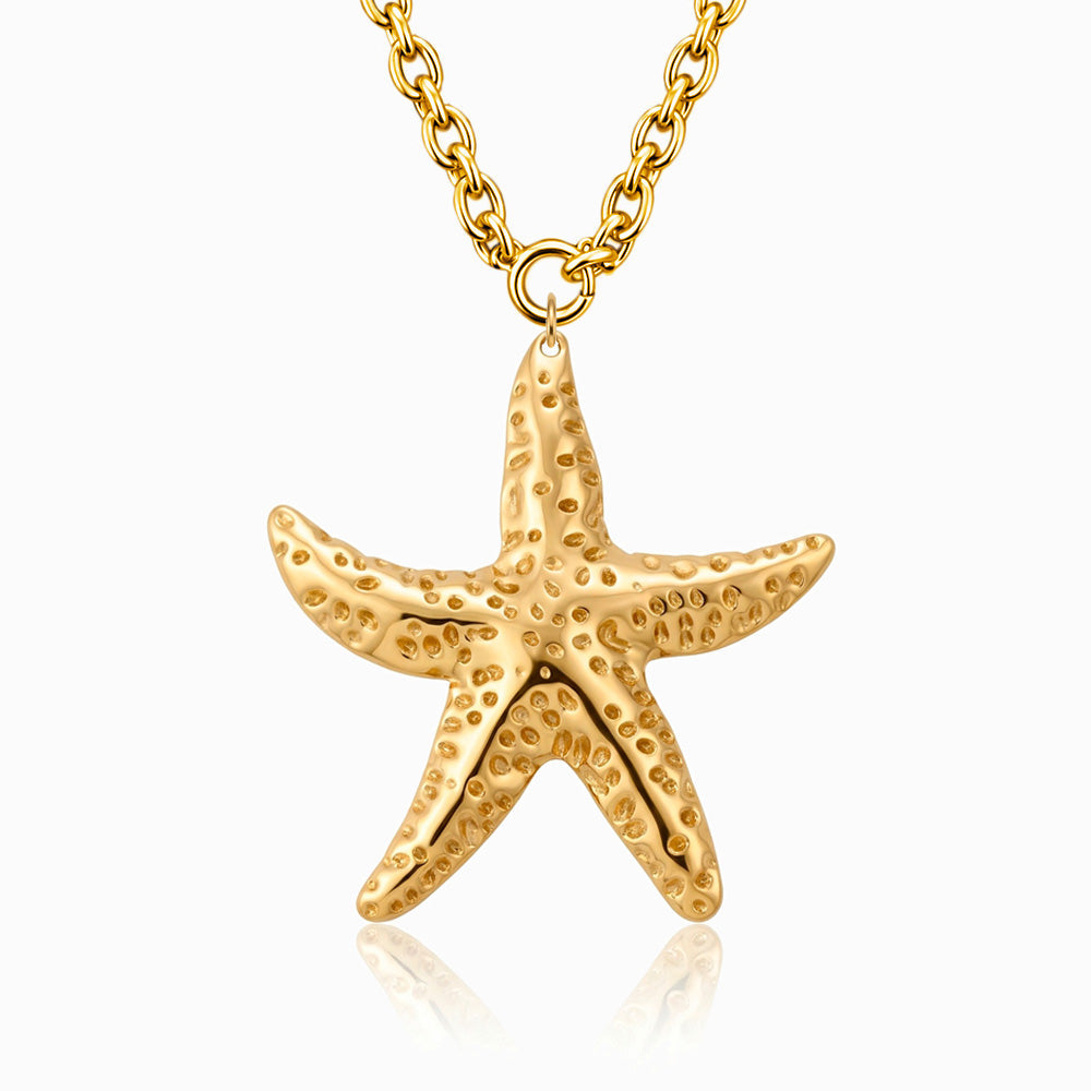 Colar Estrela do Mar CL0188 - Aço Inox Dourado